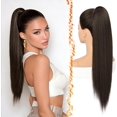 thumbnail image 1 of Yanonmyfd Black Straight Drawstring Ponytail Extension - 28 Inch Long Straight Drawstring Ponytail Extension Natural Looking Fluffy Soft Synthetic Cheer Posh Pony Tails Hairpieces Daily Party, 1 of 38