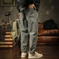 thumbnail image 4 of Pantalones rectos para hombre, pantalones vaqueros negros para hombre, pantalones cargo de pierna ancha, estilo coreano regular, ropa de lujo para primavera y otoño, tallas Xs, 4 of 5