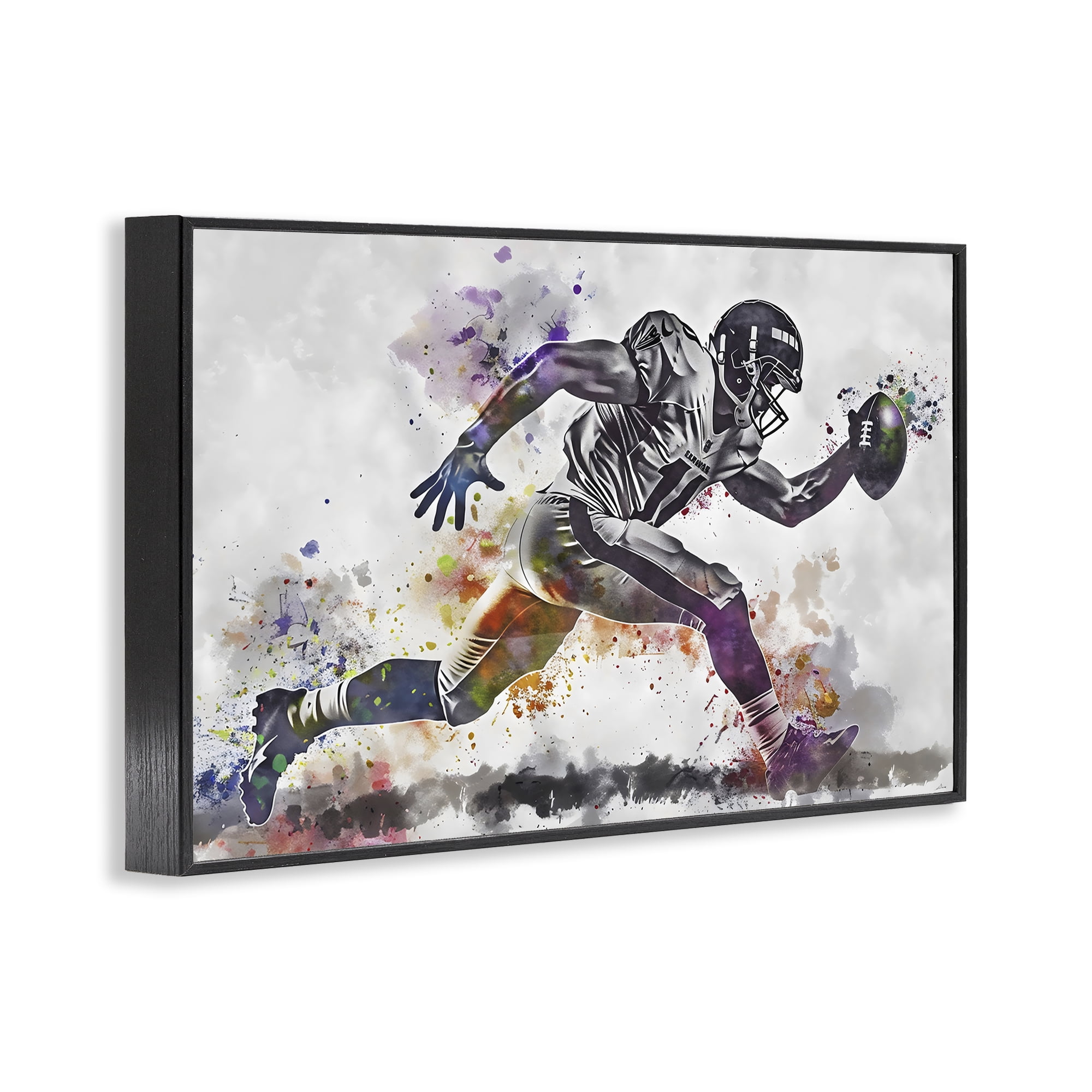 Stupell Industries Endurance Football Sprint Black Framed Giclee Art, design by Creative Studio