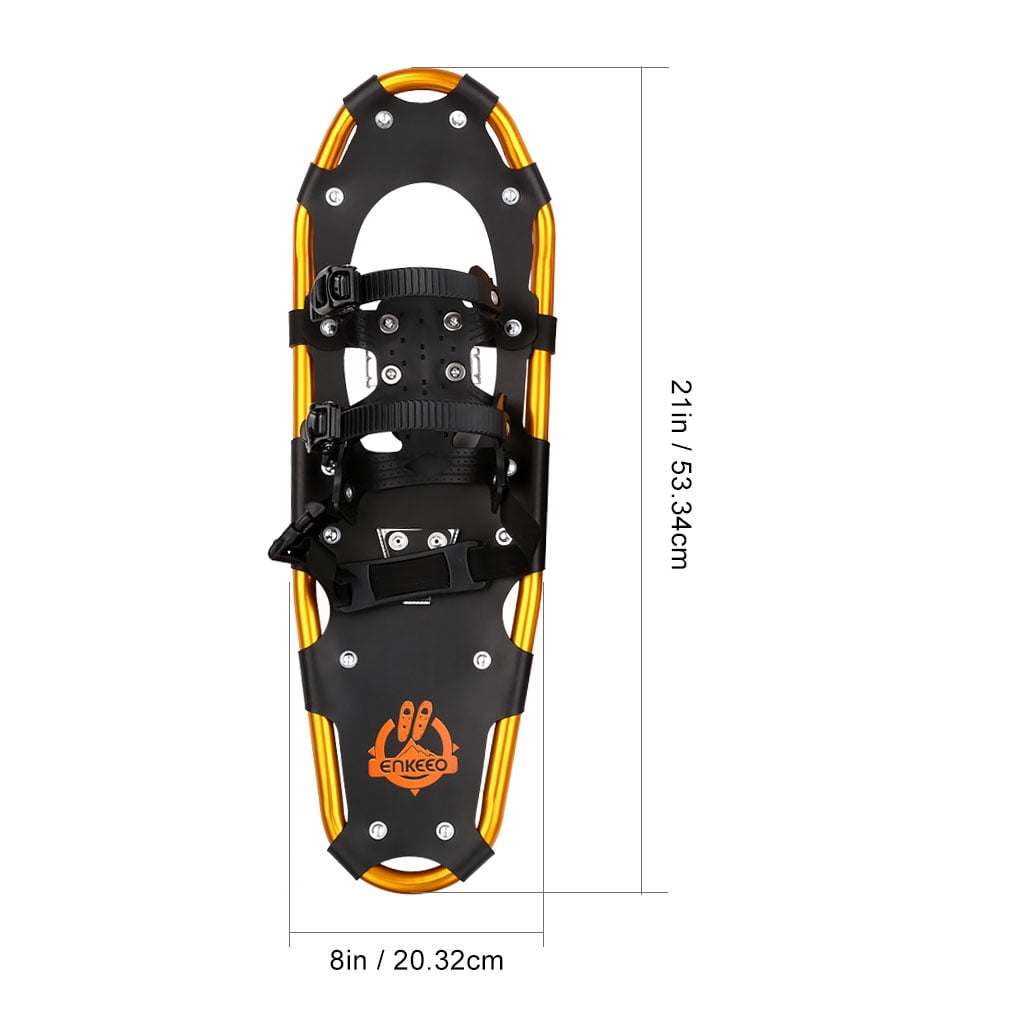 ENKEEO All Terrain Snowshoes Lightweight Aluminum Alloy Snow Shoes with Carry Bag and Adjustable Ratchet Bindings Capacity 18/21/25/30 80/120/160/210 lbs 