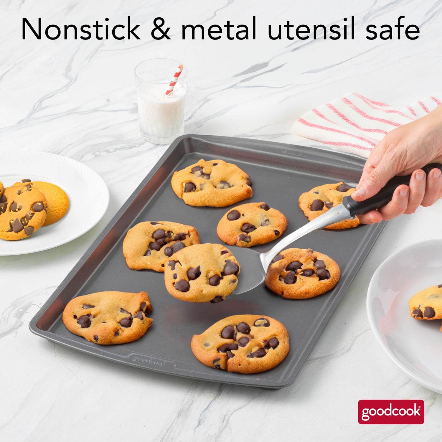 GoodCook Everyday Nonstick Steel Baking Sheet, 11" x 17", Gray, GC 11x17" LG COOKIE