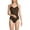 Rich Coffee, variant on Women's Slender Suit V-neck Pleated X-back One Piece Swimsuit