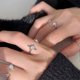 thumbnail image 2 of Anillos de estrella de plata para mujer, anillo abierto de estrella de piedra de circón brillante, anillos ajustables simples de moda, accesorios, regalo de joyería, 2 of 4