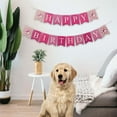 thumbnail image 3 of Pancarta de Feliz Cumpleaños para Cachorros, decoración para fiesta de cumpleaños de perro/cachorro, huella de perro impresa Rosa, 3 of 8
