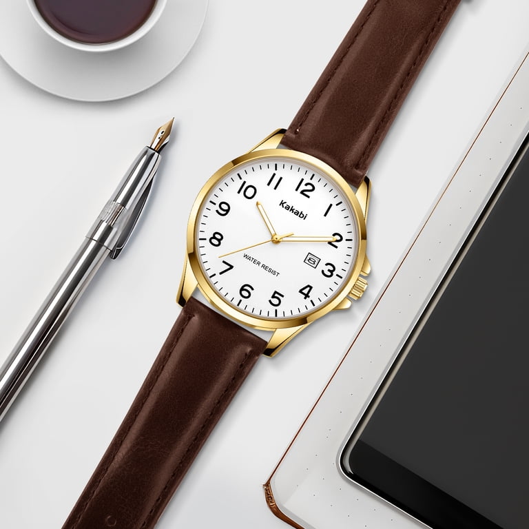 Alps Men's Minimalist Ultra-Thin Leather Strap Watch photo 5