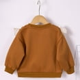 thumbnail image 4 of Baby Girl Long Sleeve Ruffle Sweatshirt Tops Solid Color Oversized Cotton Sweater Shirts Kid Fall Clothes, 4 of 7