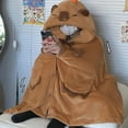 thumbnail image 4 of Soft and Warm Capybara Cape with Pockets - 185*130cm, 4 of 6