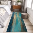 thumbnail image 4 of Teal Golden Oil Painting 2'x6' Runner Rugs for Hallway Kitchen Bedside Non Slip Washable, Modern Art Retro Abstract Entryway Rug Runners with Rubber Backing, Long Carpet Runner for Laundry Room, 4 of 8
