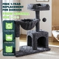 thumbnail image 6 of Amolife 29.5" Cat Tree Tower with Plush Condo Hammock, Large Perch Sisal Scratching Posts, Cat Furniture for Indoor Cats and Kittens, Blue Grey, 6 of 12