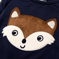 thumbnail image 6 of PatPat 2pcs Cartoon Fox Pattern Navy Baby Long-sleeve Cotton Pullover and Pants Set Navy Size 6-9 Months, 6 of 12