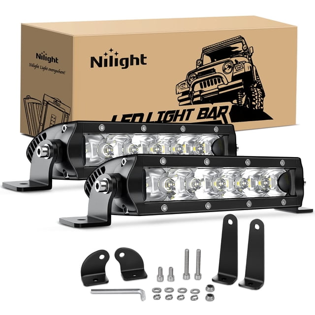 Barra de luces LED Nilight Super Slim de 7 pulgadas y 30 W Spot 3600 LM