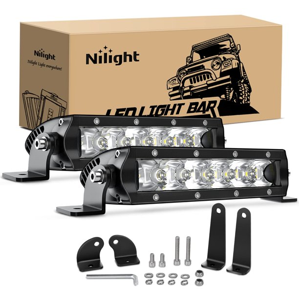 Barra de luces LED Nilight Super Slim de 7 pulgadas y 30 W Spot 3600 LM