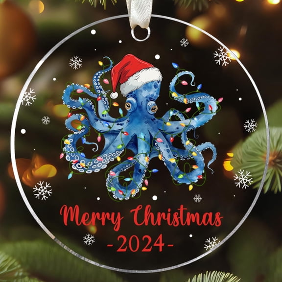 Acrylic Octopus Ornament for Christmas Tree - Octopus Gifts for Lovers - Themed Christmas Ornament 2025