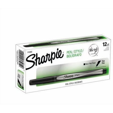 Sharpie Fine Point Writing Pen Open Stock-Black; 12 Total