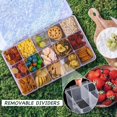 thumbnail image 4 of 15-Compartment Snackle Box Container, Dishwasher Safety - Divided Serving Tray with Lid , Charcuterie Board for Portable Snack Platters - Clear Organizer for Fruits Snacks,Perfect for Travelharlik, 4 of 9