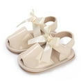 thumbnail image 2 of Otqutp Toddler Summer Footwear Summer Children Shoes Girls Sandals Flat Bottom Non Slip Lightweight Fish Mouth Breathable Solid Color Bow Shoes, 2 of 8