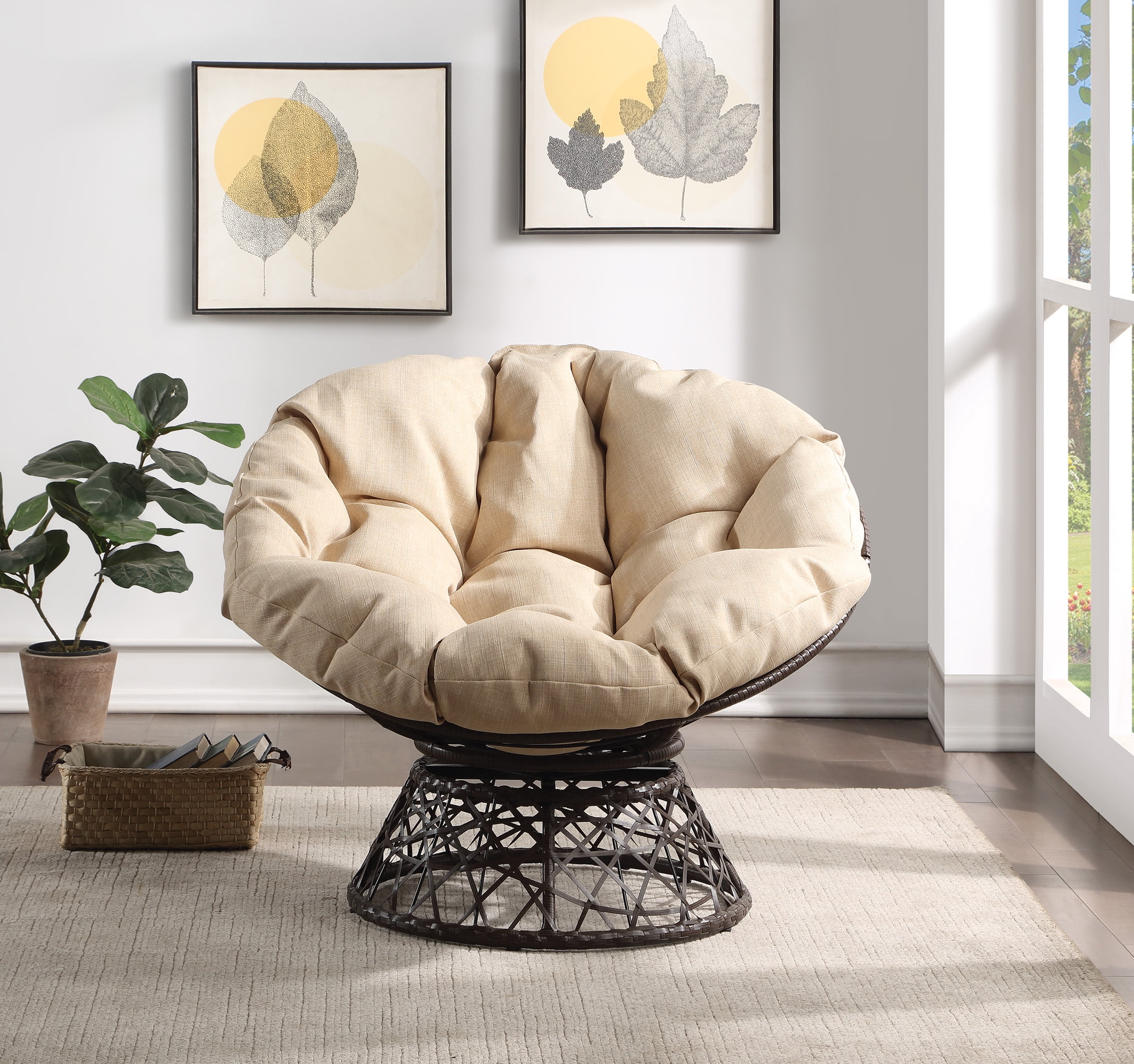 fuzzy sand papasan cushion