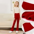 thumbnail image 6 of KAUOD Girls Flare Leggings Soft Stretchy Bell-Bottom Gym Footless Tights Kids Warm Plain High Waist Slim Stocking Leggings, 6 of 6
