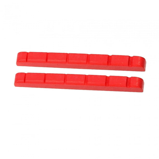 2 piezas de puente de hueso para guitarra eléctrica de 42 x 3,5 mm, con fondo plano y ranurado para 6 cuerdas Rojo