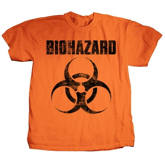 Biohazard Men's Classic Logo T-shirt Large Orange