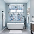 thumbnail image 4 of Blue Octopus Kitchen Curtains Valances and Tiers Set of 3 Ocean Coral Starfish Tier Curtains and Valance with Rod Pocket for Small Windows, 27.5"x24", 4 of 9