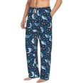 thumbnail image 2 of Uemuo Sea Sharks Pattern Men's Wide Leg Palazzo Lounge Pants with Pockets Light Weight Loose Comfy Casual Pajama Pants-Large, 2 of 9