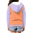 thumbnail image 2 of POLERO Zip-Up Hoodie Sweatshirt Girls Kids Teens Cartoon Cats Orange Purple Lightweight Long Sleeve Hooded Jacket with Pockets Cute Teen Girl Boy Clothes 6-7 Years, 2 of 7