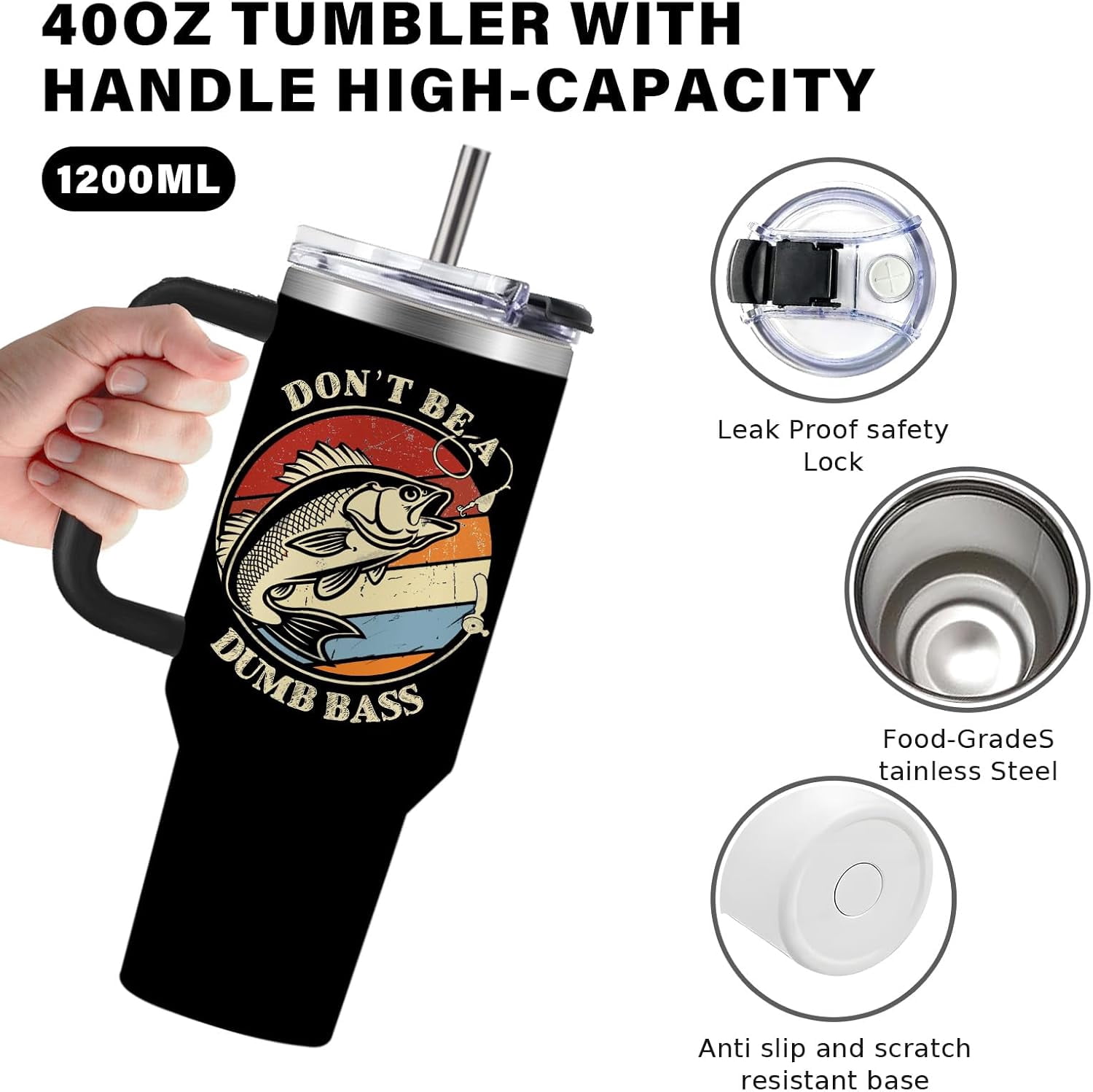 Fishing Gifts For Men Dad Coffee Tumbler Fishing Lovers Cup Gift For Fisherman Fathers Day Birthday Gifts For Him Son Husband Fishings Gift Water Drinking Cups