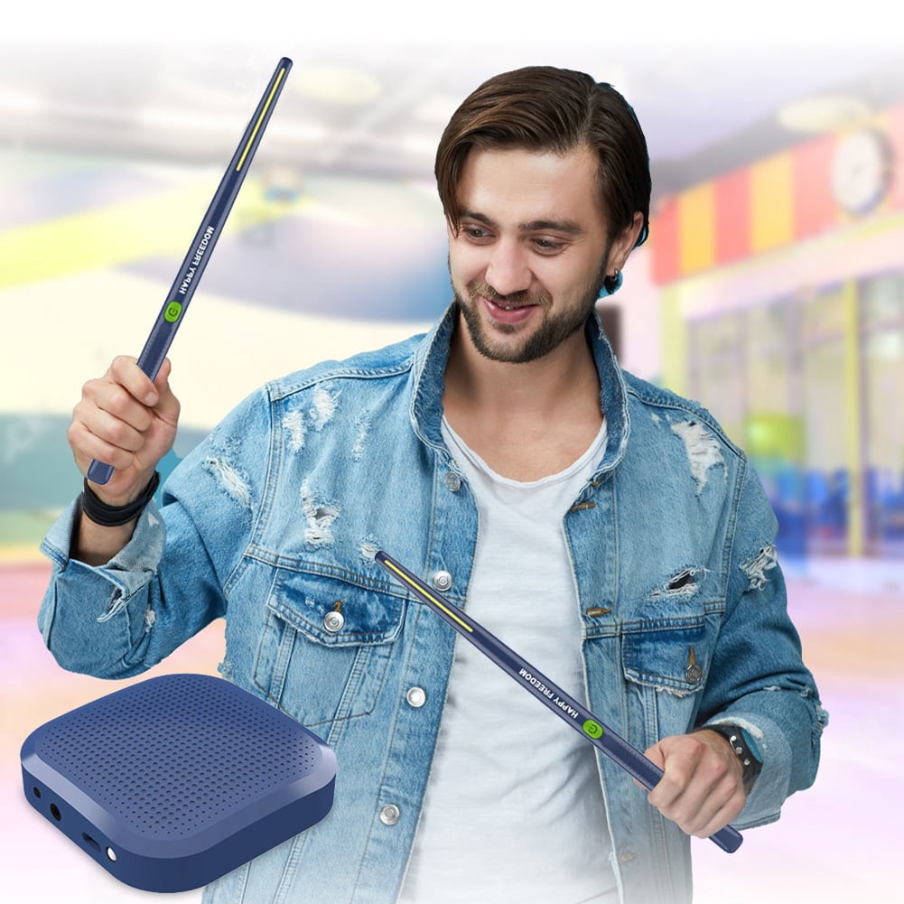 Electronic Virtual Air Drum with Drumsticks, Portable Smart Electronic Drum Set Gift for Adults Kids Beginners (Basic Dark Blue)