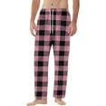 thumbnail image 5 of Havenx Pajama Pants Men Microfleece Plaid Flannel Pajamas Pants 2025 Trendy Big and Tall Sleep Pants Elastic Waist Wide Leg Soft Lounge Pants,Pink XL, 5 of 6