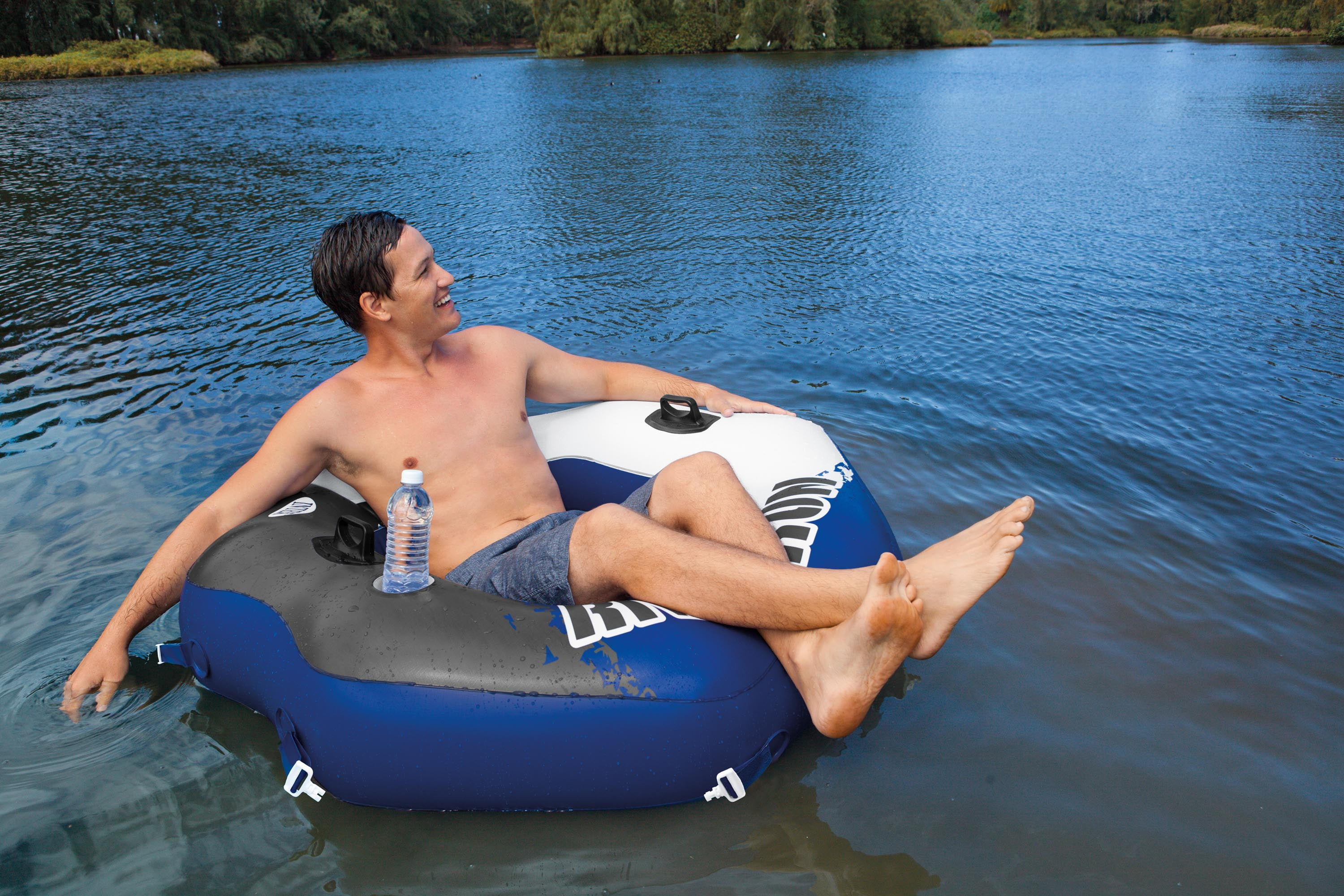 Ozark Trail River Run Adult Tube Float Pool Water Swim Raft Lounger W/ Grab Rope
