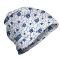thumbnail image 1 of Nautical Unisex Beanie, Boat on Ocean Journey, Hiking Outdoors, Blue and White, by Ambesonne, 1 of 1