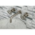 thumbnail image 2 of Kingston Brass KS8128RX Belknap Double-Handle 3-Hole Wall Mount Bathroom Faucet in Brushed Nickel, 2 of 8