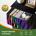 thumbnail image 6 of Kanworse 4 Drawer Fabric Dresser for Bedroom Zebra rainbow abstract seamless Neon Chests of Drawers for Closet Organizers Storage, 6 of 8