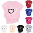 thumbnail image 1 of RKSTN Valentine's Day Shirts for Women Oversized Crewneck Valentines Heart Graphic Print Short Sleeve T Shirt Womens Casual Solid Summer Round Neck Plus Size Loose Fits Tee Top for Valentine Gifts, 1 of 8