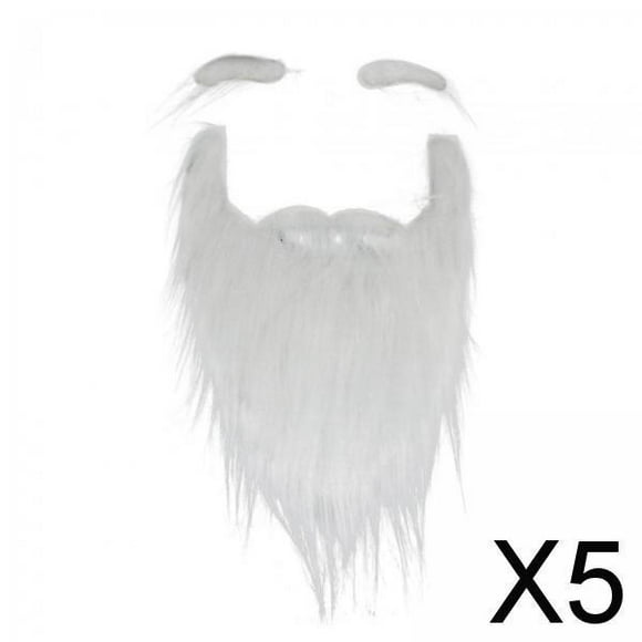 BELOVING 5xSanta Beard Novelty Long White Gnome Beard for Boy Girls Adults Teens