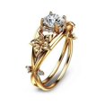 thumbnail image 1 of Women Ring Floral Double Layer Jewelry Sparkling Fashion Appearance Finger Ring for Wedding 26-27s, 1 of 5