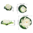 thumbnail image 2 of WRISTBIQUE 5-Pack White Artificial Pads Floating Realistic Pond Plants for Garden Decor and Water Features, 2 of 7
