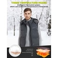 thumbnail image 6 of Men's Lightweight Heated Vest with Detachable Hood - Includes 7.4V 16000mAh Battery Pack (Gray,L), 6 of 8