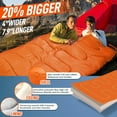 thumbnail image 3 of Double Sleeping Bag for Adults Mens with Pillow, XL Queen Size Two Person Sleeping Bag for All Season Camping Hiking Backpacking 2 Person Sleeping Bags for Cold Weather & Warm  Couple outdoors, 3 of 14