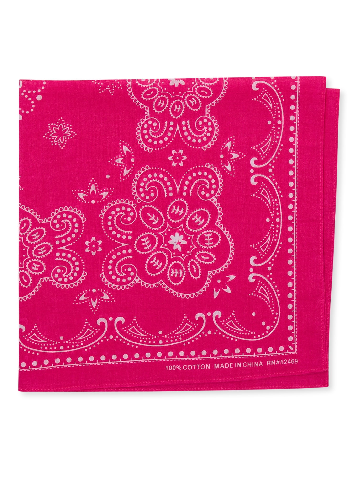 Time and Tru Women's Western Star Bandana, Shocking Pink, One Size Fits Most