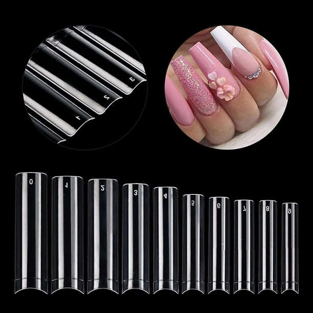 500pcs Xl No C Curve Nail Tips For Acrylic Nails Professional Set Straight Square Clear Half Cover Long Fake Ballerina Shaped French Salon And Diy - Diy Fake Nails No Kit 500pcs Xl No C Curve Nail Tips For Acrylic Nails Professional Set Straight Square Clear Half Cover Long Fake Ballerina Shaped French Salon And Diy - Diy Fake Nails No Kit