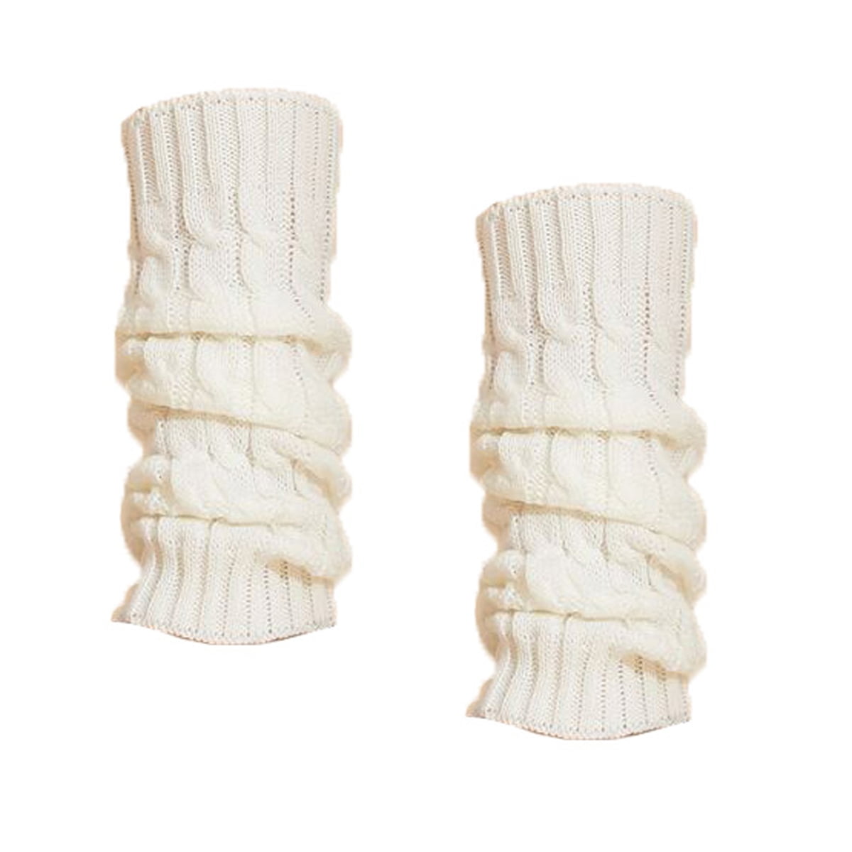 Fashion Culture Cable Knit Ribbed Leg Warmers Boot Toppers, Cream ...