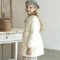 thumbnail image 3 of Adults' Casual Warm Jacket Solid Color Knitted Yarn Collar Button Thickened Mid Length, 3 of 5