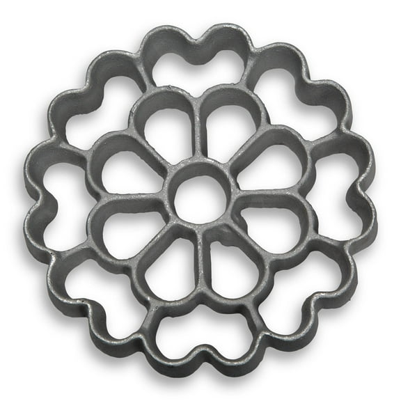 Rosette Iron Bunuelos Cookie Mold by Kitchen Supply, Spanish Shape 4.5 x 0.7 Inches