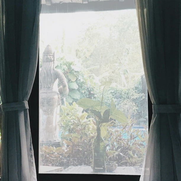 Película de privacidad para ventanas esmeriladas Unique Bargains, película autoadhesiva para ventanas de vidrio para hogar y oficina 78.74"L x 17.72"W clara