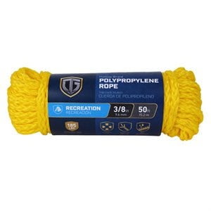 

TRUGUARD Polypropylene Rope Hollow Core Yellow 3/8-In. x 50-Ft. 1 Pack