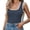 Navy blue, variant on Summer Sleeveless Color Block Women Square Neckline Tank Tops Slim Vest Camisole