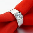 thumbnail image 3 of 1 Ct Round Cut Real Moissanite Solitaire Men'S Engagement Ring Sterling Silver, 3 of 5