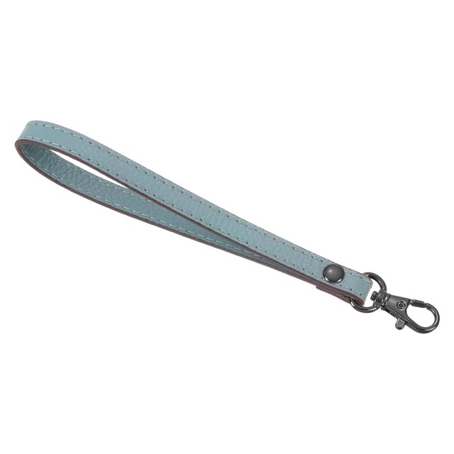 Correa de Muñeca de Cuero Uxcell, 190mm/7.48" Correa de Mano para Cartera de Clutch, Llavero, Bolsa DIY (Azul Cielo, Negro)